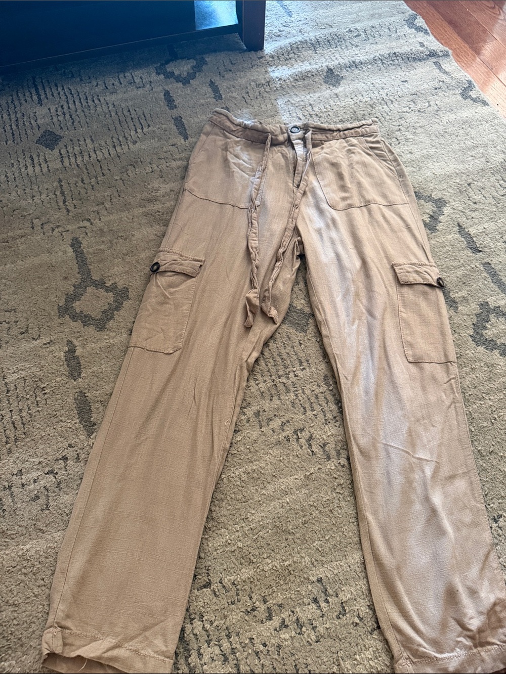 Womens Lightweight Cargo Pants in Khaki